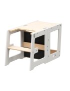 Tulano Turn de invatare multifunctional 3-in-1 Mooby 35 WhiteNatural cu structura rezistenta din MDF laminatmargini rotunjitetabla de desen integratabariera de sigurantagreutate admisa 60 kg