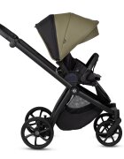 Tutis Carucior 2 in 1 Mio 3+ Olive 025 din piele sezut reversibil amortizoare duble maner reglabil accesorii incluse