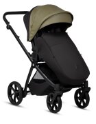 Tutis Carucior 2 in 1 Mio 3+ Olive 025 din piele sezut reversibil amortizoare duble maner reglabil accesorii incluse