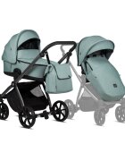 Tutis Carucior 2 in 1 Mio 3+ Turquoise 243 din piele sezut reversibil amortizoare duble maner reglabil accesorii incluse