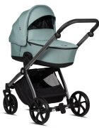 Tutis Carucior 2 in 1 Mio 3+ Turquoise 243 din piele sezut reversibil amortizoare duble maner reglabil accesorii incluse