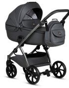 Tutis Carucior 2 in 1 Uno 5+ Licorice 166 din piele ecologica sezut reversibil spatar reglabil roti cu blocare bara detasabila accesorii incluse