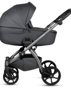 Tutis Carucior 2 in 1 Uno 5+ Licorice 166 din piele ecologica sezut reversibil spatar reglabil roti cu blocare bara detasabila accesorii incluse