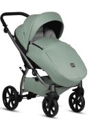 Tutis Carucior 2 in 1 Uno 5+ Sage 039 din piele ecologica sezut reversibil spatar reglabil roti cu blocare bara detasabila accesorii incluse