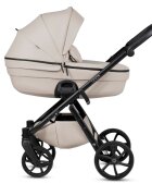 Tutis Carucior 2 in 1 Uno 6+ Latte 151 din piele sezut reversibil spatar reglabil cadru din aluminiu amortizoare roti cu blocare greutate admisa 22 kg