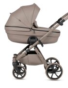 Tutis Carucior 2 in 1 Uno 6+ Nocciola 185 din piele sezut reversibil spatar reglabil cadru din aluminiu amortizoare roti cu blocare greutate admisa 22 kg