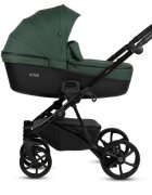 Tutis Carucior 2 in 1 Viva 5+ Emerald 064 din piele ecologica sezut reversibil spatar reglabil roti cu blocare bara detasabila accesorii incluse