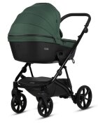 Tutis Carucior 2 in 1 Viva 5+ Emerald 064 din piele ecologica sezut reversibil spatar reglabil roti cu blocare bara detasabila accesorii incluse