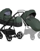 Tutis Carucior 2 in 1 Viva 5+ Emerald 064 din piele ecologica sezut reversibil spatar reglabil roti cu blocare bara detasabila accesorii incluse