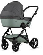 Tutis Carucior 2 in 1 Viva 5+ Sage 039 din piele ecologica sezut reversibil spatar reglabil roti cu blocare bara detasabila accesorii incluse