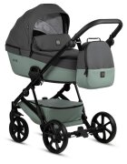 Tutis Carucior 2 in 1 Viva 5+ Sage 039 din piele ecologica sezut reversibil spatar reglabil roti cu blocare bara detasabila accesorii incluse