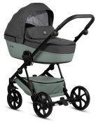 Tutis Carucior 2 in 1 Viva 5+ Sage 039 din piele ecologica sezut reversibil spatar reglabil roti cu blocare bara detasabila accesorii incluse