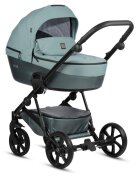 Tutis Carucior 2 in 1 Viva 5+ Turquoise 063 din piele ecologica sezut reversibil spatar reglabil roti cu blocare bara detasabila accesorii incluse