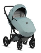 Tutis Carucior 2 in 1 Viva 5+ Turquoise 063 din piele ecologica sezut reversibil spatar reglabil roti cu blocare bara detasabila accesorii incluse