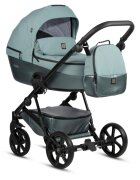 Tutis Carucior 2 in 1 Viva 5+ Turquoise 063 din piele ecologica sezut reversibil spatar reglabil roti cu blocare bara detasabila accesorii incluse