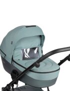 Tutis Carucior 2 in 1 Viva 5+ Turquoise 063 din piele ecologica sezut reversibil spatar reglabil roti cu blocare bara detasabila accesorii incluse