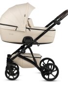 Tutis Carucior 2 in 1 Viva 5+ Vanila 086 din piele ecologica sezut reversibil spatar reglabil roti cu blocare bara detasabila accesorii incluse