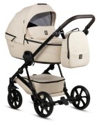 Tutis Carucior 2 in 1 Viva 5+ Vanila 086 din piele ecologica sezut reversibil spatar reglabil roti cu blocare bara detasabila accesorii incluse