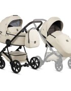 Tutis Carucior 2 in 1 Viva 5+ Vanila 086 din piele ecologica sezut reversibil spatar reglabil roti cu blocare bara detasabila accesorii incluse