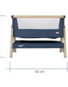Tutti Bambini Patut 2 in 1 co-sleeper CoZee Oak Sterling Silver reglabil pe inaltime pozitie anti-reflux spatiu depozitare saltea si geanta de transport incluse
