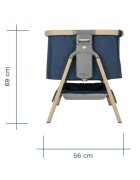 Tutti Bambini Patut 2 in 1 co-sleeper CoZee Oak Sterling Silver reglabil pe inaltime pozitie anti-reflux spatiu depozitare saltea si geanta de transport incluse