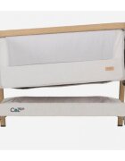 Tutti Bambini Patut 2 in 1 co-sleeper CoZee Oak Sterling Silver reglabil pe inaltime pozitie anti-reflux spatiu depozitare saltea si geanta de transport incluse