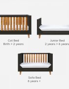 Tutti Bambini Patut evolutiv 3 in 1 Como Slate Grey Rosewood