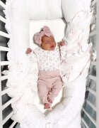 TWINDECO Baby Nest din bumbac organic cu volanase Alb