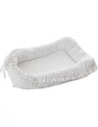 TWINDECO Baby Nest din bumbac organic cu volanase Alb