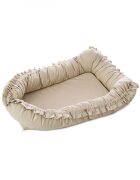 TWINDECO Baby Nest din bumbac organic cu volanase Bej