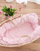 TWINDECO Baby Nest din bumbac organic cu volanase Roz