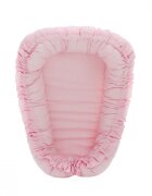 TWINDECO Baby Nest din bumbac organic cu volanase Roz
