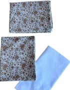 TWINDECO Lenjerie cu 3 piese din bumbac organic pentru patut 120x60 cm Floricele bej