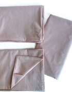 TWINDECO Lenjerie cu 3 piese din bumbac organic pentru patut 120x60 cm Roz
