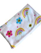 TWINDECO Paturica groasa fleece pentru bebelusi 90x70 cm Curcubeu