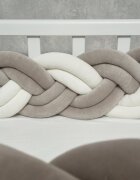 Twins Protectie laterala impletita din catifea pentru patut 240 cm Gri