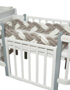 Twins Protectie laterala impletita din catifea pentru patut 240 cm Gri