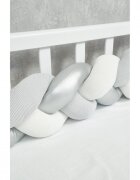 Twins Protectie laterala impletita din catifea pentru patut 240 cm gribej