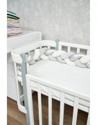 Twins Protectie laterala impletita din catifea pentru patut 240 cm gribej