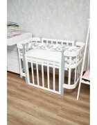 Twins Protectie laterala impletita din catifea pentru patut 240 cm gribej