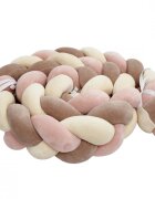 Twins Protectie laterala pentru patut din catifea impletita 240 cm Trio Roz