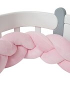 Twins Protectie laterala roz impletita tip cosita cu 3 fire 200 cm