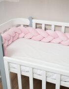 Twins Protectie laterala roz impletita tip cosita cu 3 fire 220 cm