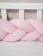 Twins Protectie laterala roz impletita tip cosita cu 3 fire 220 cm