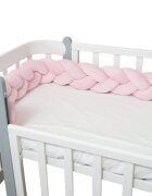 Twins Protectie laterala roz impletita tip cosita cu 3 fire 220 cm