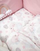 Twins Set de lenjerie din bumbac cu 7 piese pentru patut Fluffy Puffy albroz