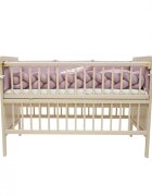 Twins Set de lenjerie din bumbac pentru patut cu 6 piese Waffle rozalb