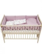 Twins Set de lenjerie din bumbac pentru patut cu 6 piese Waffle rozalb
