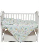 Twins Set de lenjerie pentru patut din bumbac cu 4 piese 120x60 cm