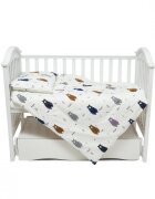 Twins Set de lenjerie pentru patut din satin cu 3 piese 120x60 cm